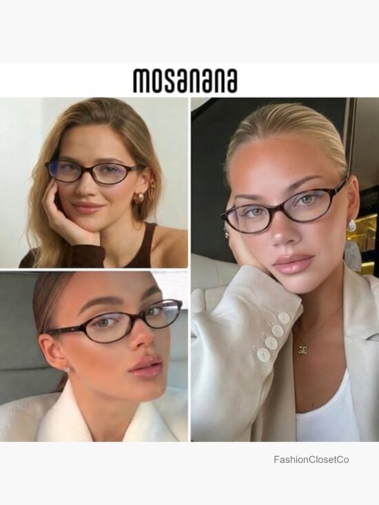 Blue Light Blocking Oval Glasses for Women Trendy Retro main image 4